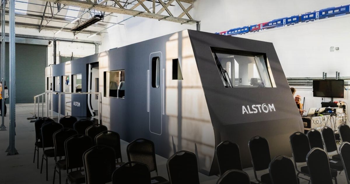Alstom Adessia Stream train mock-up built at Derby for TransPennine Express Northern rail investment