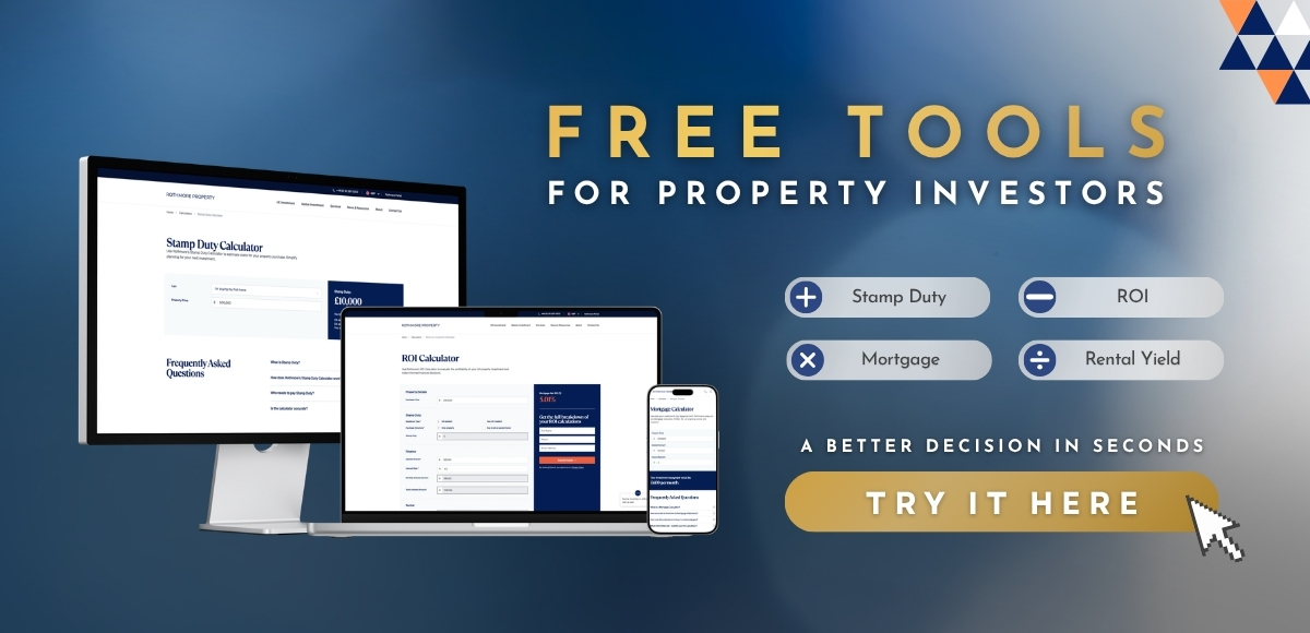 Rothmore Property free calculators thumbnail: stamp duty, ROI, mortgage and rental yield tools